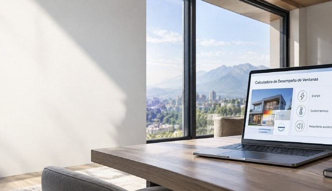 Computador con la Calculadora de Desempeño de Ventanas Deceuninck